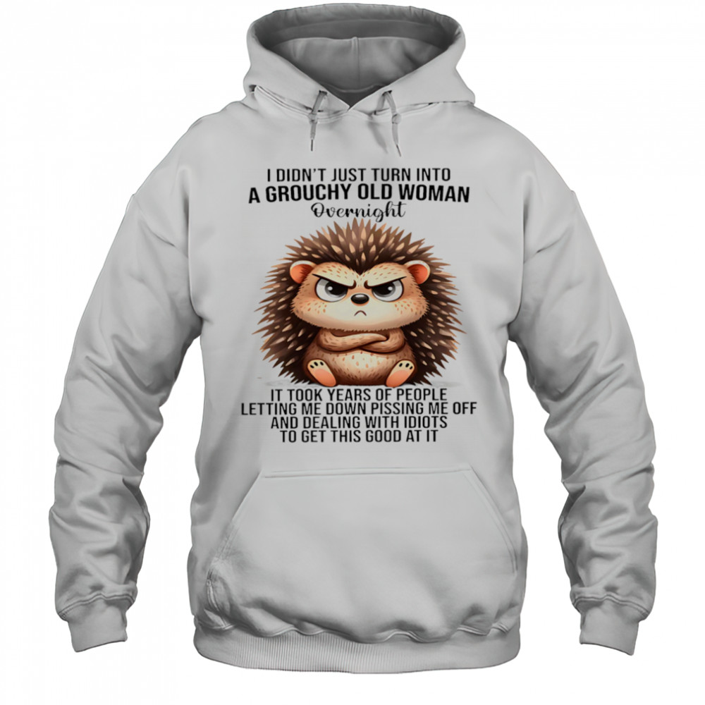 Hedgehog I didn’t just turn into a grouchy old woman overnight it took years of people letting me down shirt Hoodie