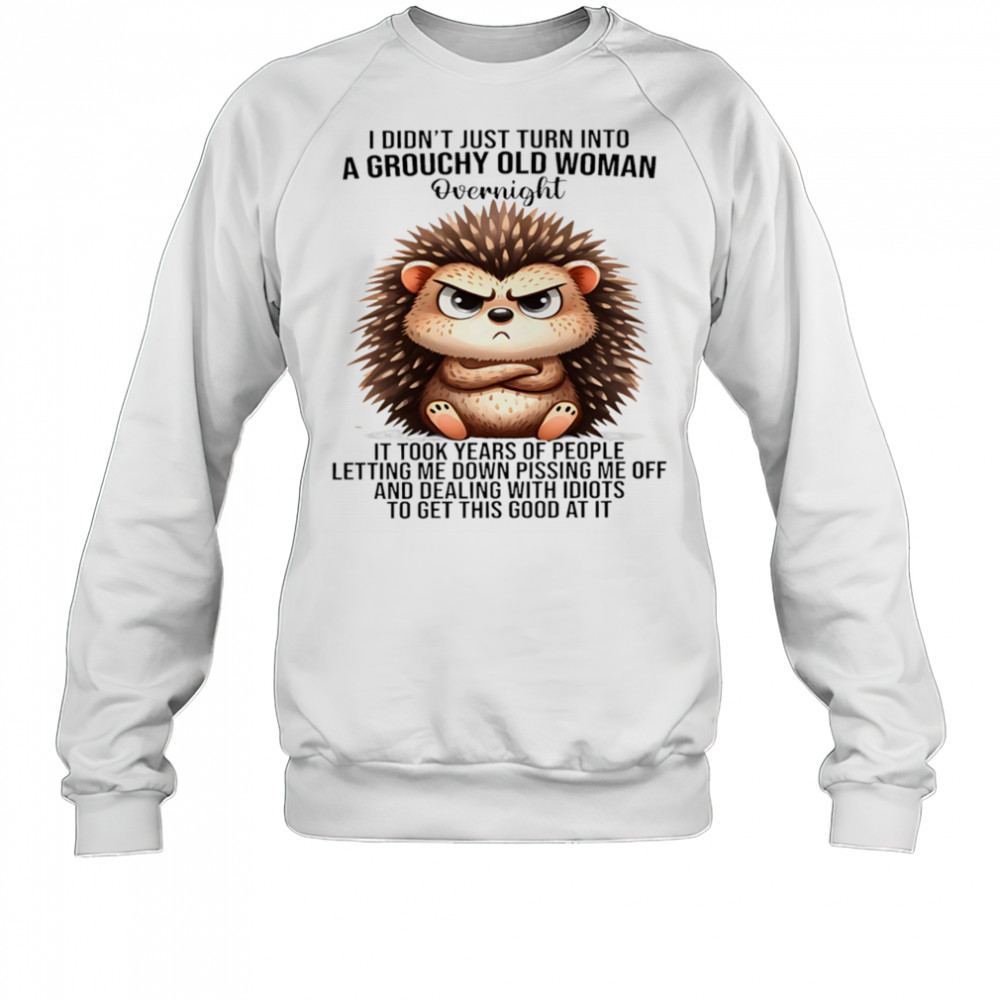 Hedgehog I didn’t just turn into a grouchy old woman overnight it took years of people letting me down shirt Sweatshirt