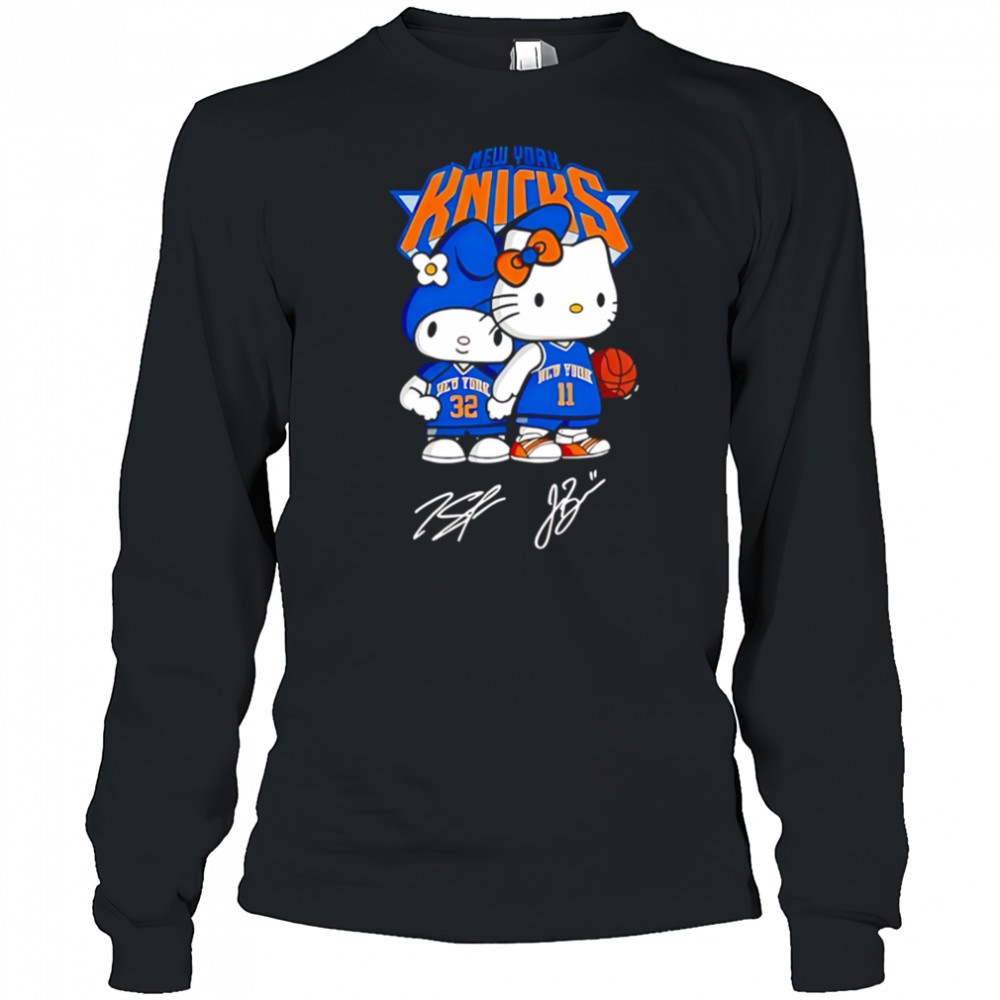 Hello Kitty Knicks Brunson and Towns Signature shirt Long Sleeved