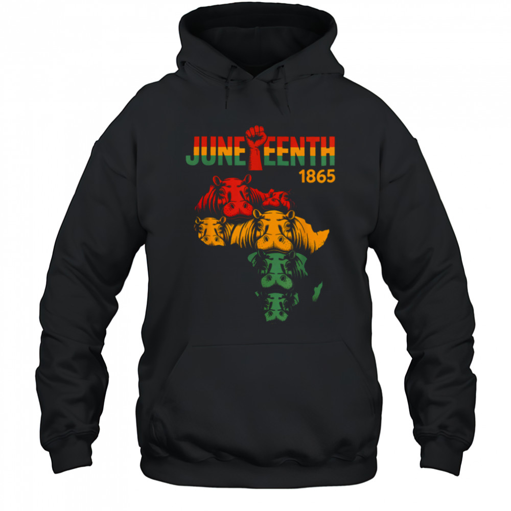 Juneteenth Hippo Black African June 19th Men Women Kids T Shirt Hoodie