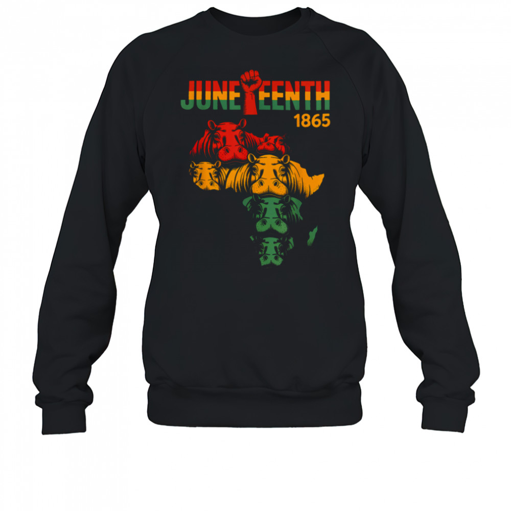 Juneteenth Hippo Black African June 19th Men Women Kids T Shirt Sweatshirt