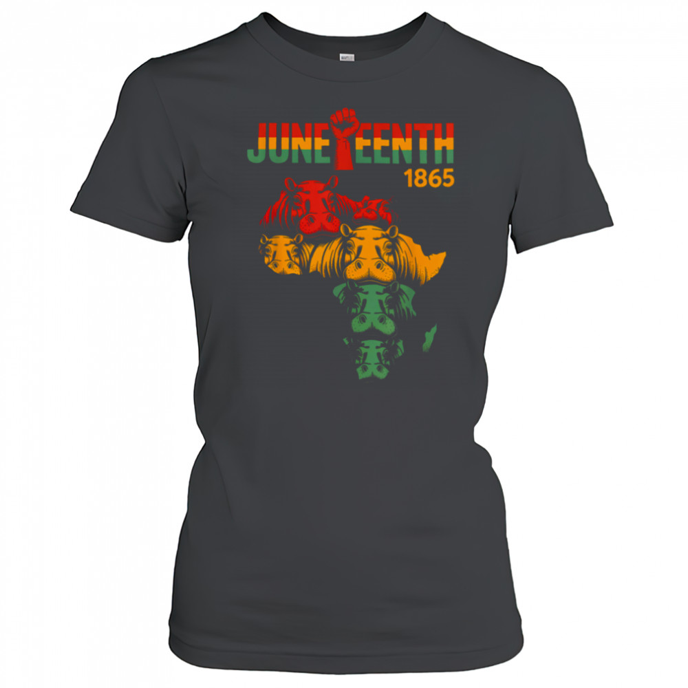 Juneteenth Hippo Black African June 19th Men Women Kids T Shirt Women's T-shirt