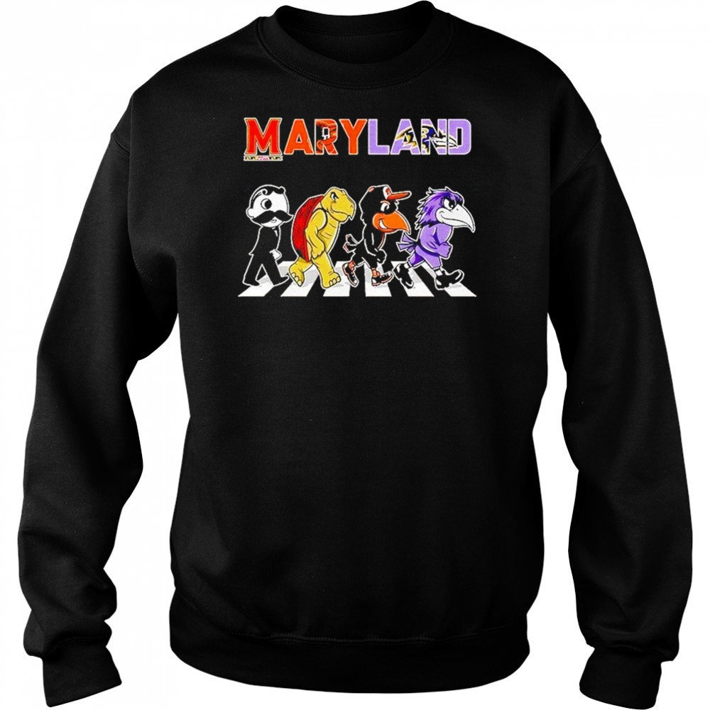 Maryland Sports Team Logo Mascot Abbey Road 2025 Shirt Hoodie