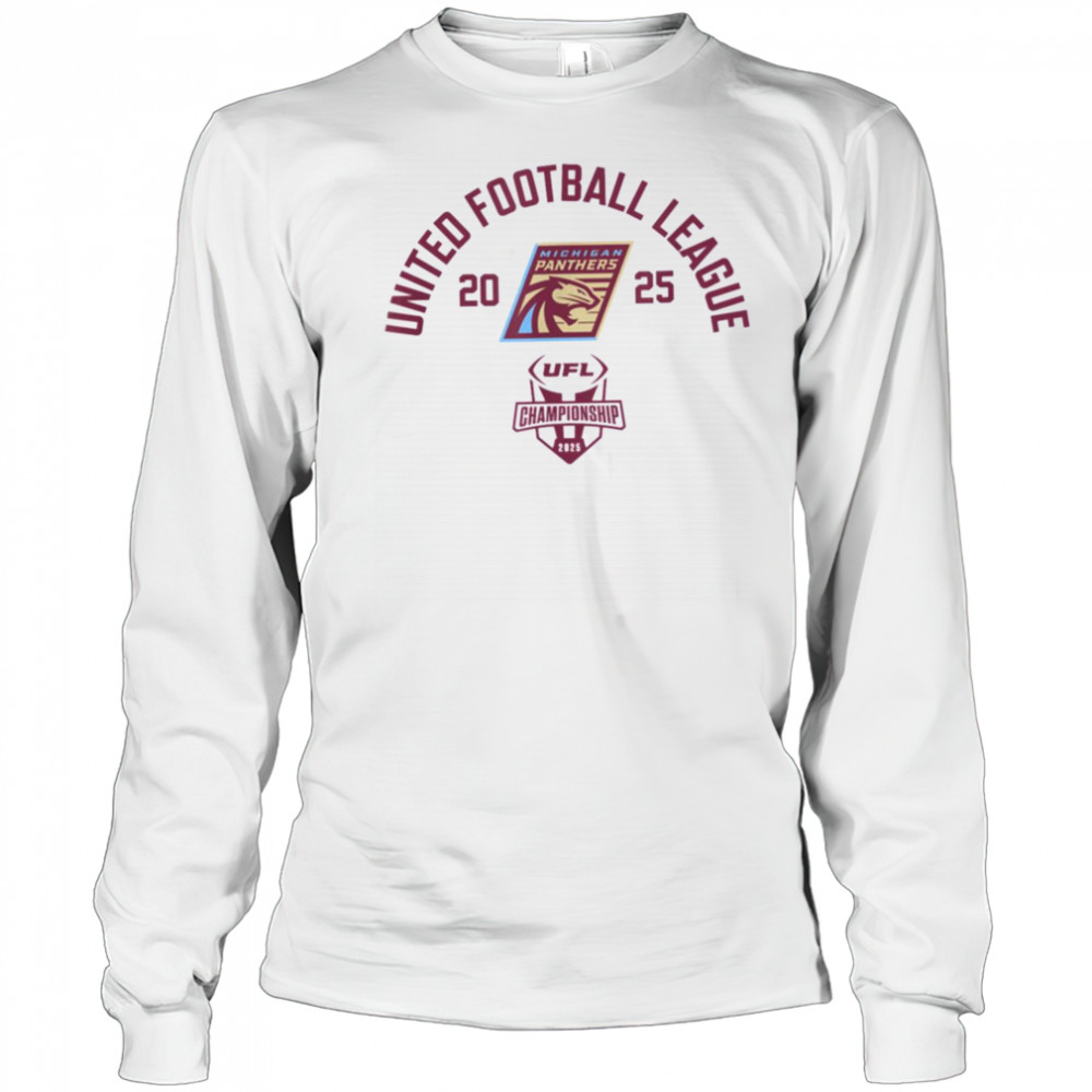 Michigan Panthers 2025 UFL Championship Game UFL T Shirt Long Sleeved