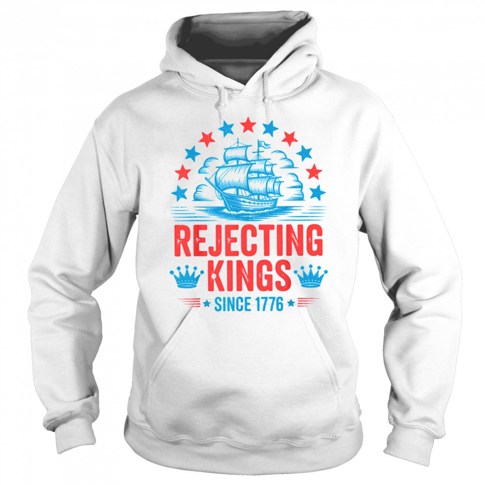 No Kings In America Shirt Rejecting Kings Patriotic USA Men T Shirt Sweatshirt