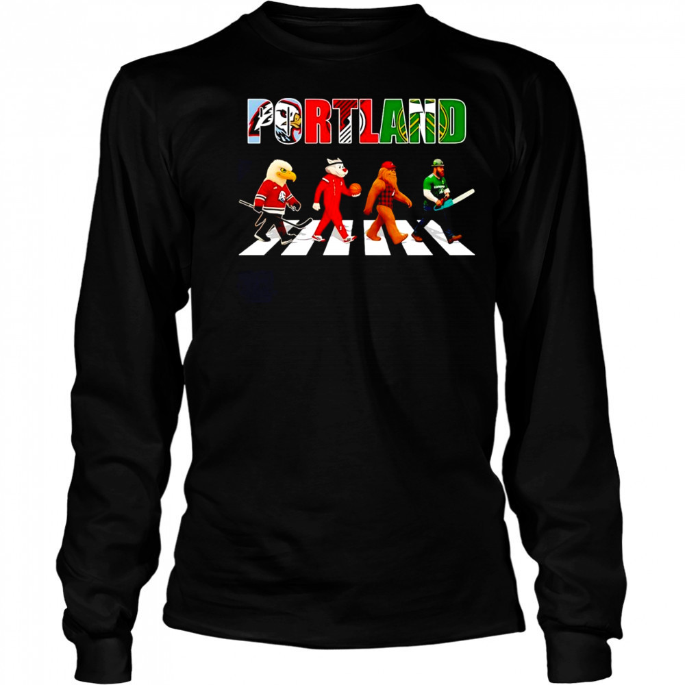 Portland sports mascot Abbey Road cross road shirt Long Sleeved