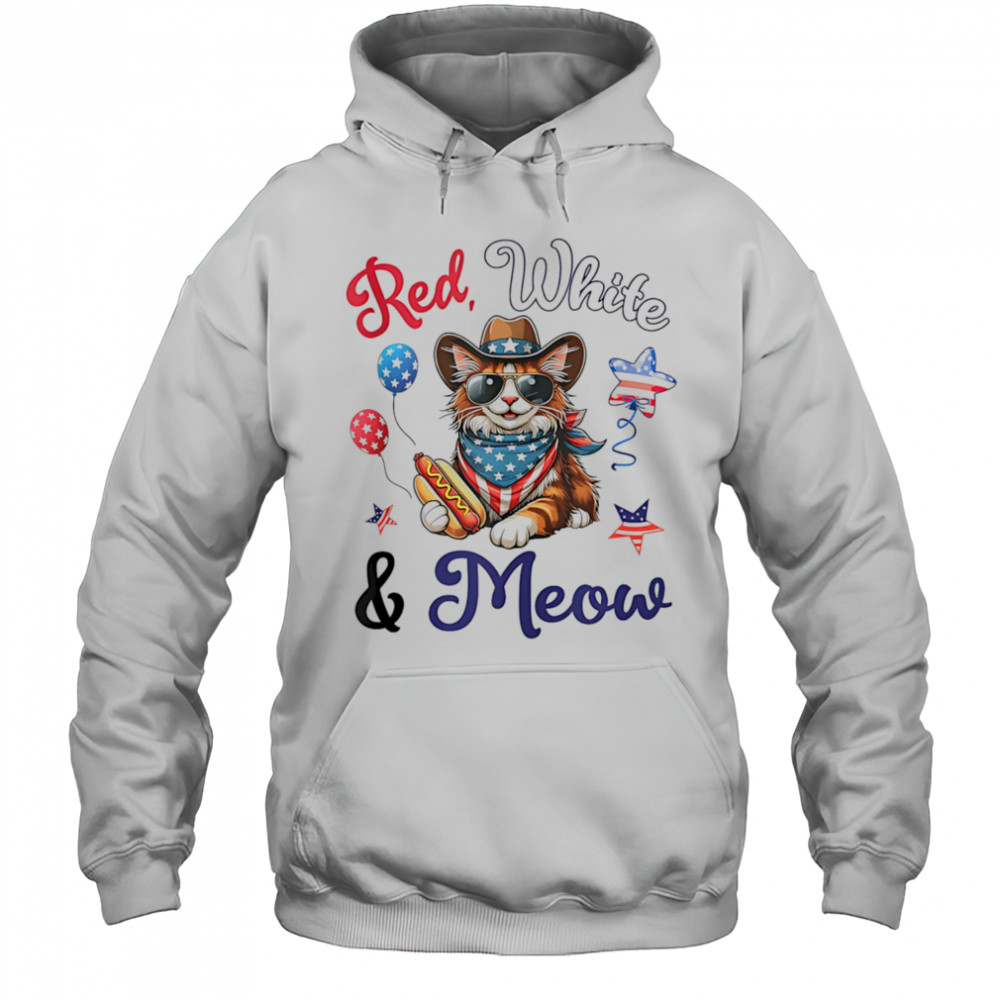 Red white and meow shirt Hoodie