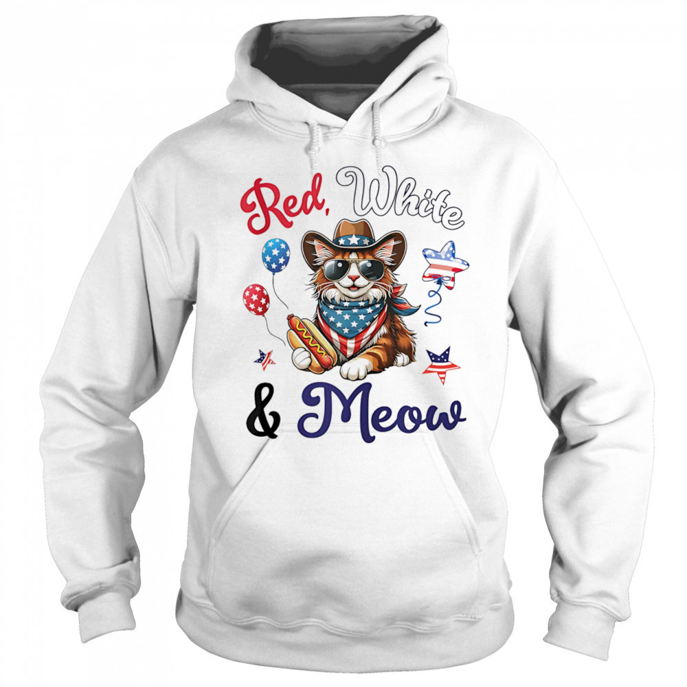 Red white and meow shirt Sweatshirt