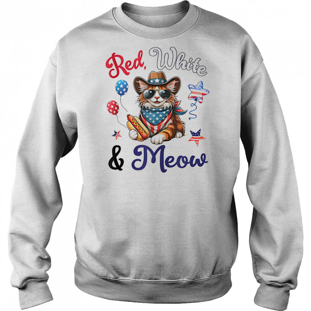 Red white and meow shirt Hoodie