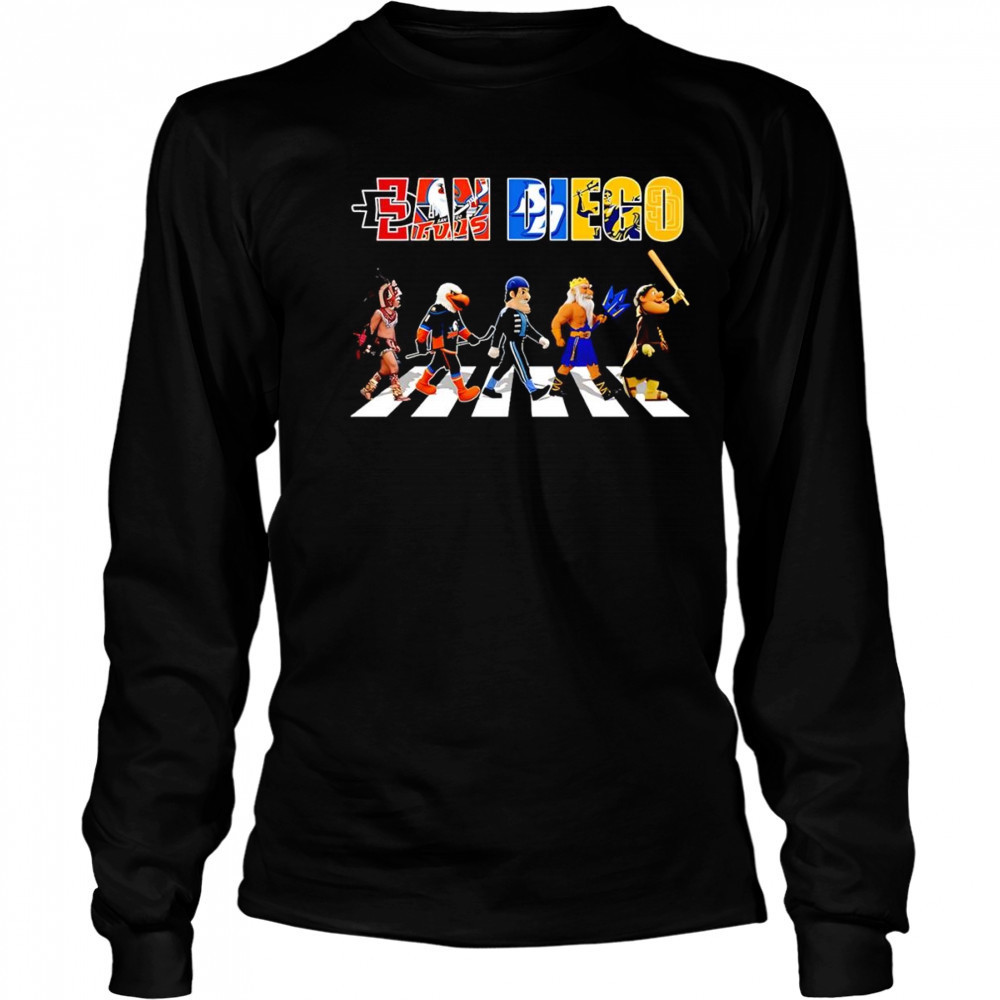 San Diego sports mascot Abbey Road cross road shirt Long Sleeved