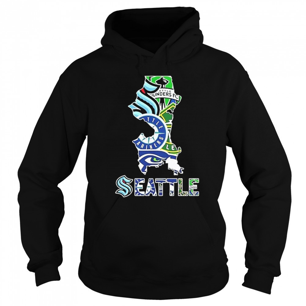 Seattle Sports Team Map Logo 2025 Shirt Sweatshirt