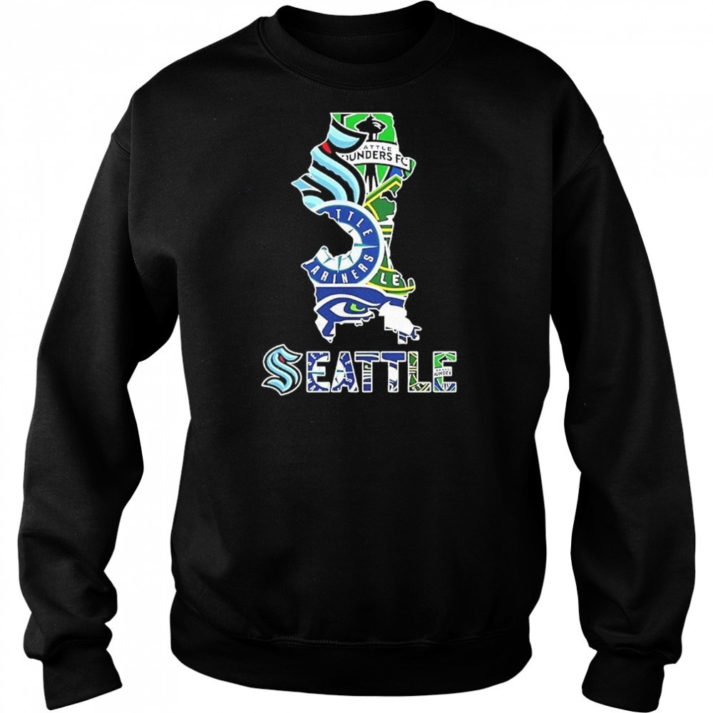 Seattle Sports Team Map Logo 2025 Shirt Hoodie