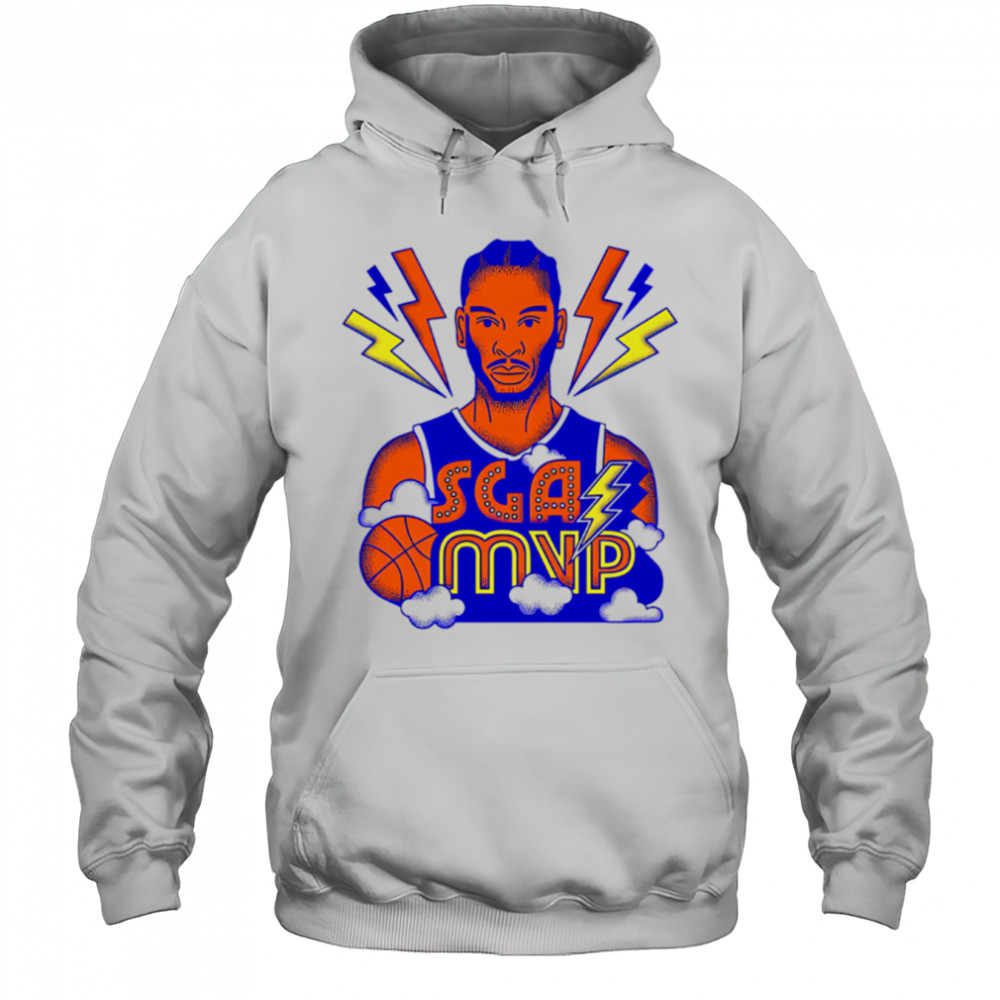 SGA MVP Basketball Thunder Lightning Cartoon Style Graphic shirt Hoodie