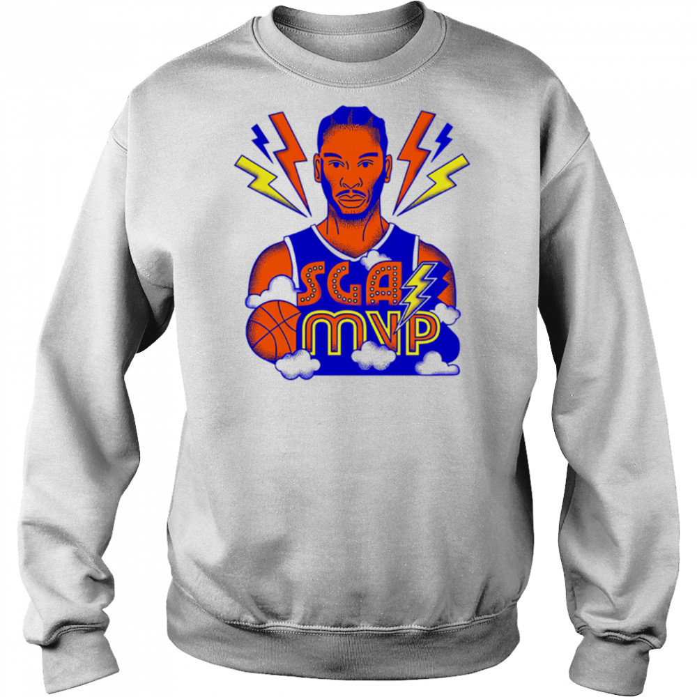 SGA MVP Basketball Thunder Lightning Cartoon Style Graphic shirt Hoodie