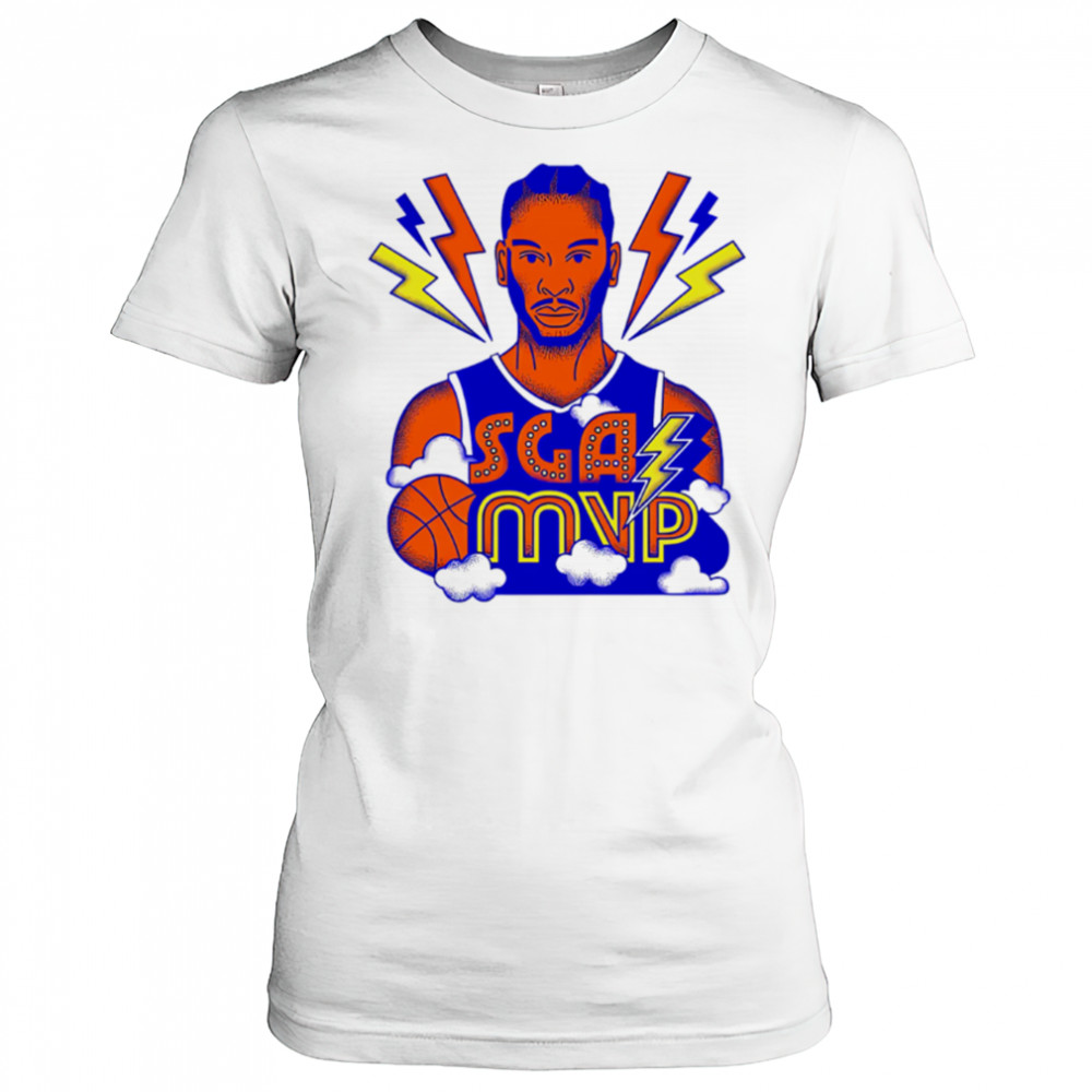 SGA MVP Basketball Thunder Lightning Cartoon Style Graphic shirt Women's T-shirt