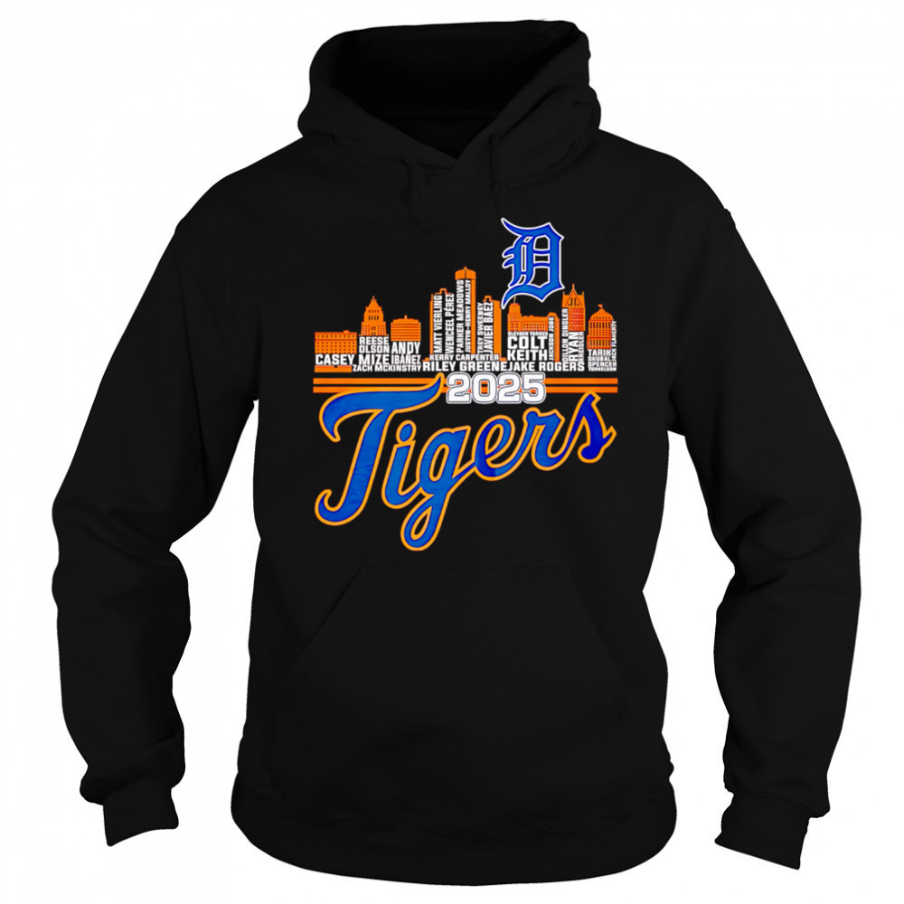 Skyline Detroit Tigers 2025 name players shirt Sweatshirt