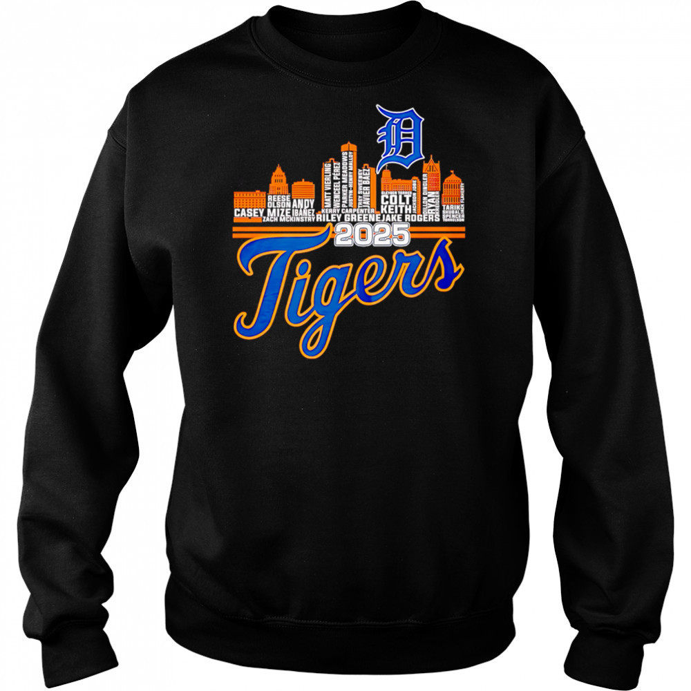 Skyline Detroit Tigers 2025 name players shirt Hoodie