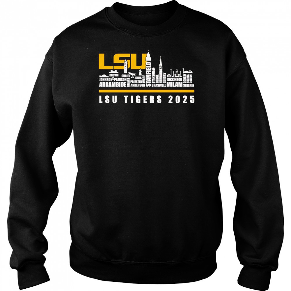 Skyline name LSU Tigers 2025 shirt Hoodie