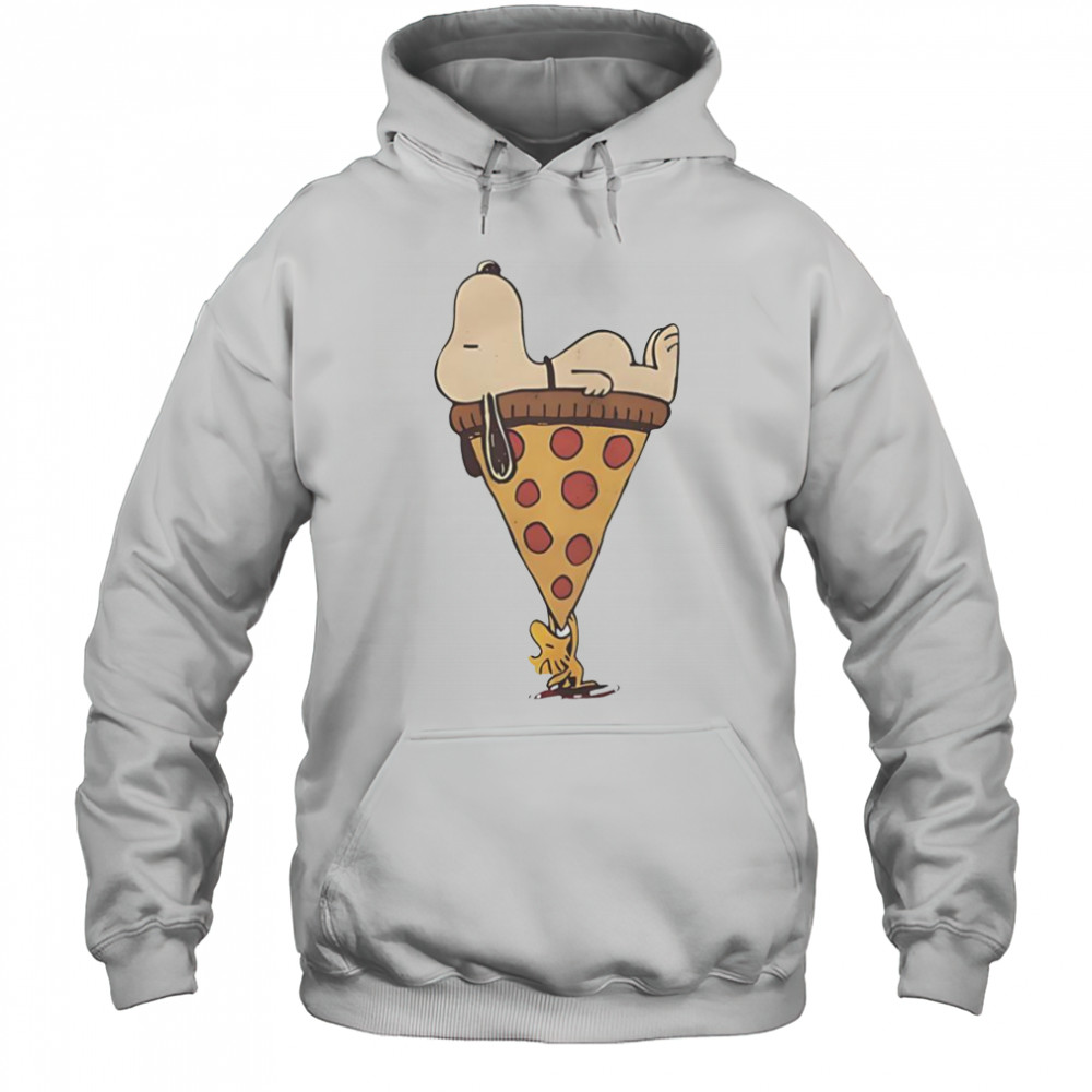Snoopy And Woodstock And A Giant Slice Of Pizza T-Shirt Hoodie