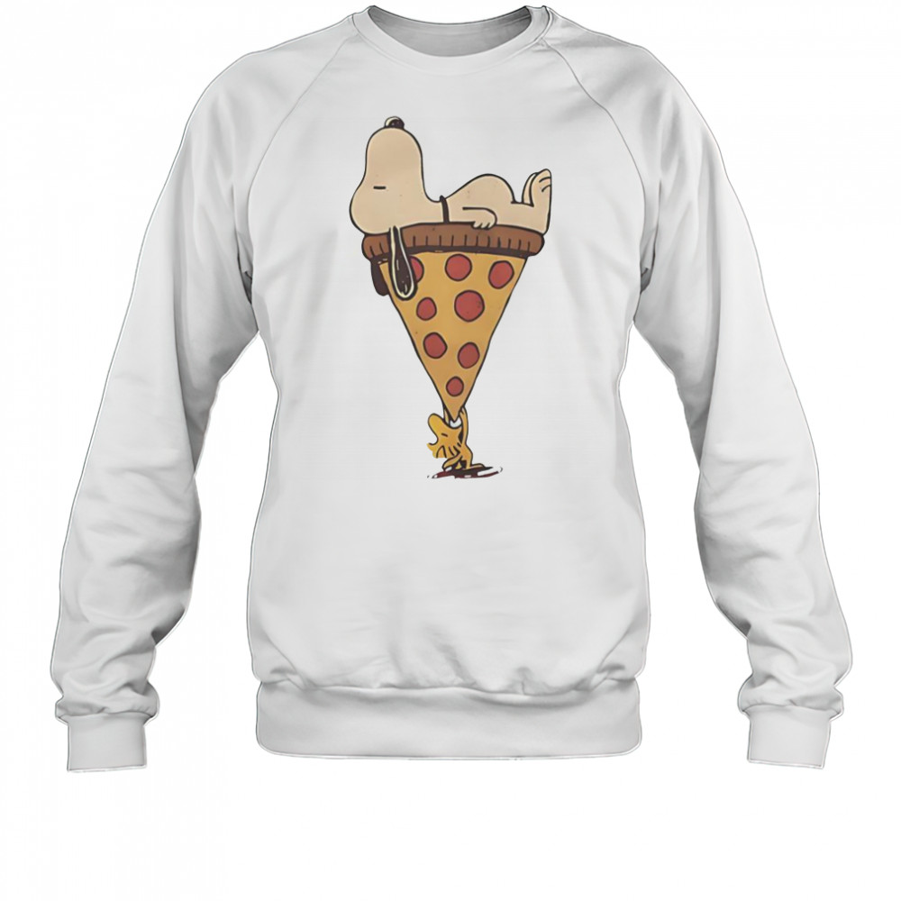 Snoopy And Woodstock And A Giant Slice Of Pizza T-Shirt Sweatshirt