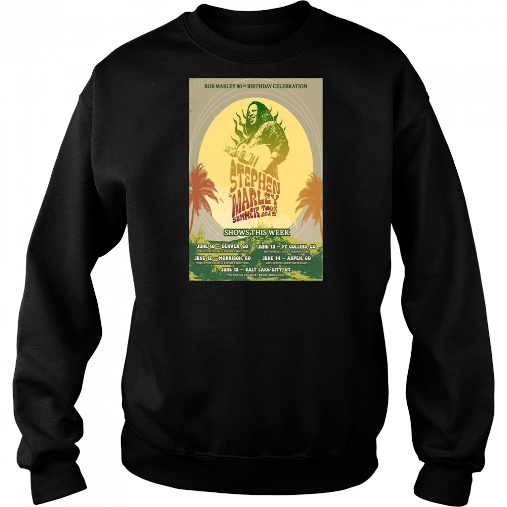 Stephen Marley Summer 2025 Concert Poster T-Shirt Hoodie