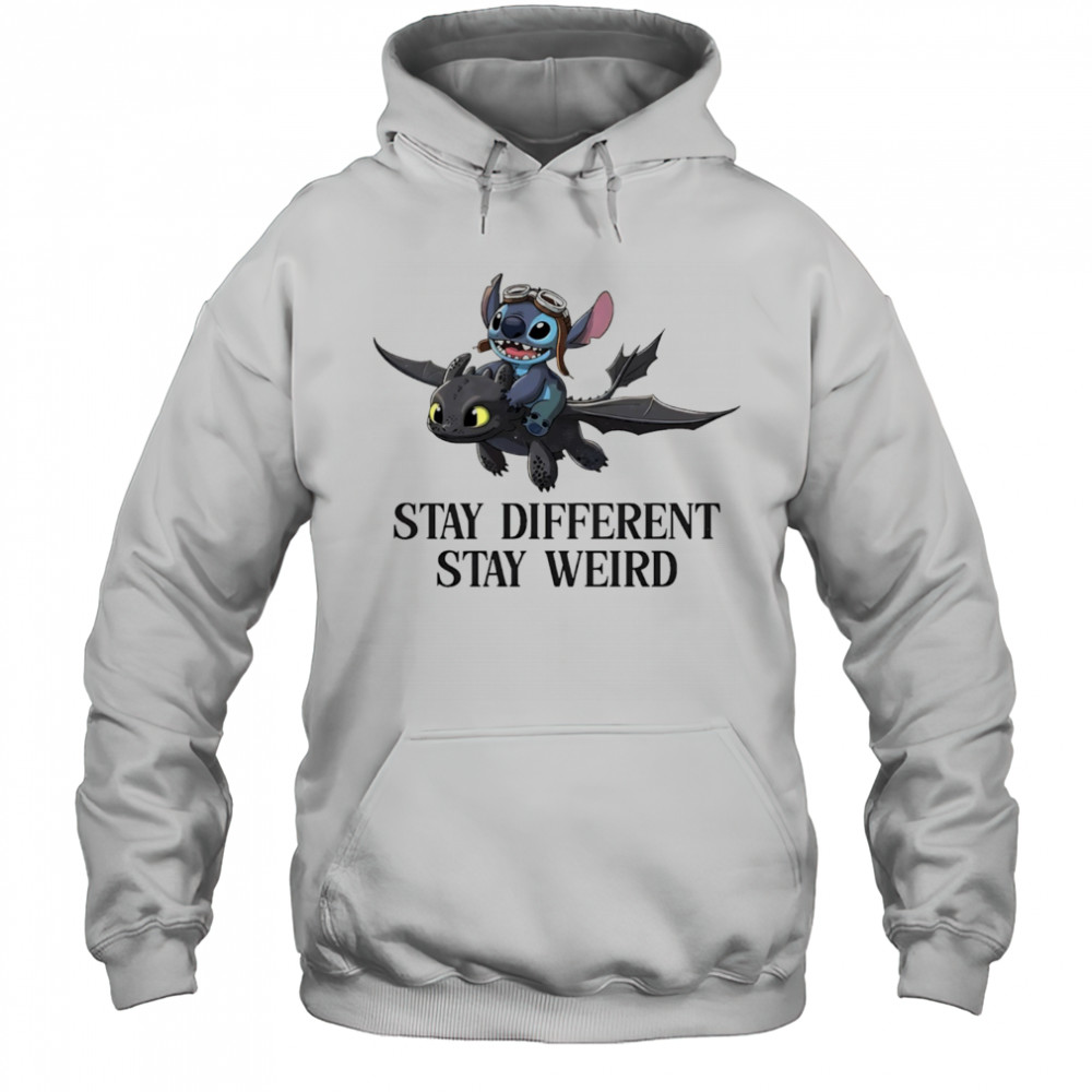 Stitch and toothless stay different stay weird shirt Hoodie