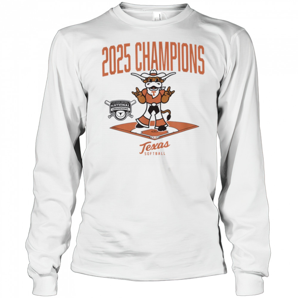 Texas Longhorns 2025 Champs Diamond NCAA Softball T Shirt Long Sleeved
