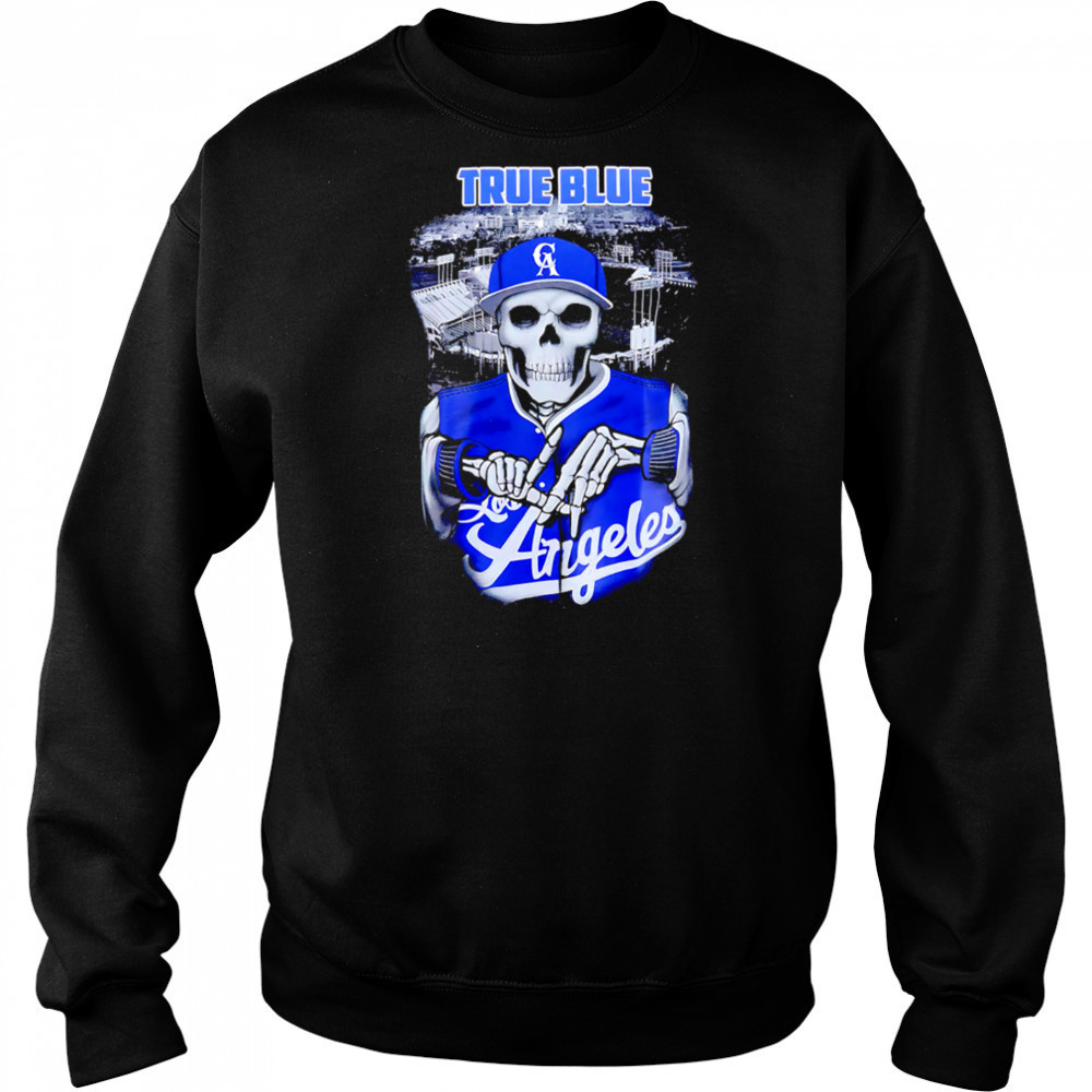 True Blue Skeleton Los Angeles Dodgers Baseball shirt Hoodie