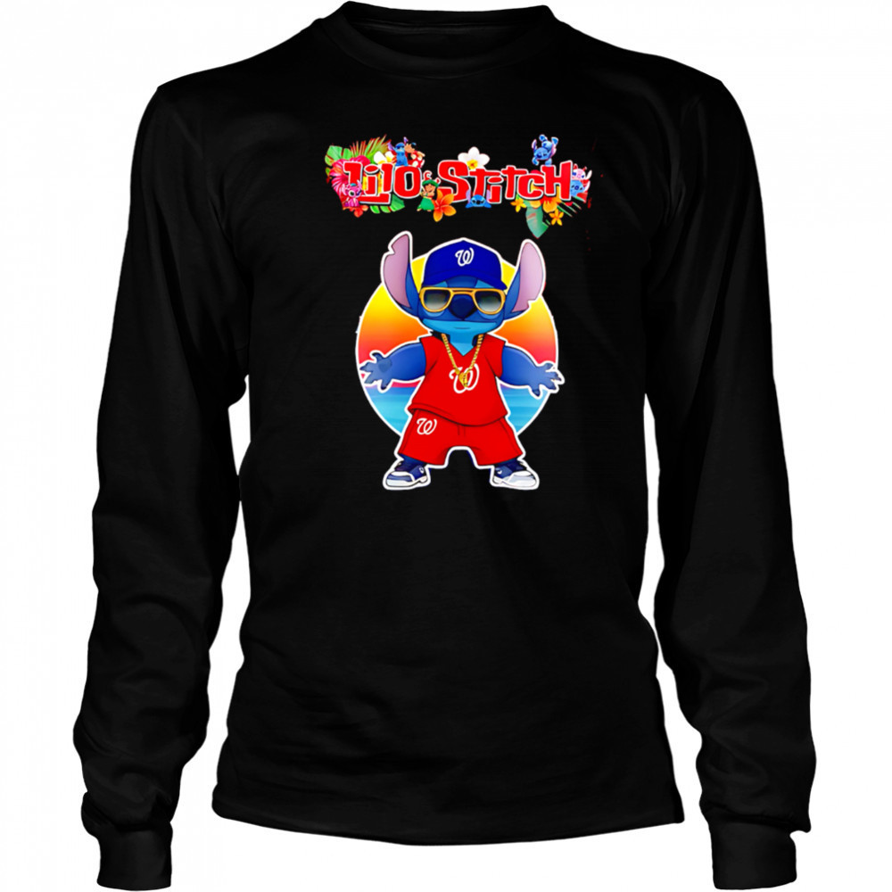 Washington Nationals x Lilo and Stitch Baseball shirt Long Sleeved