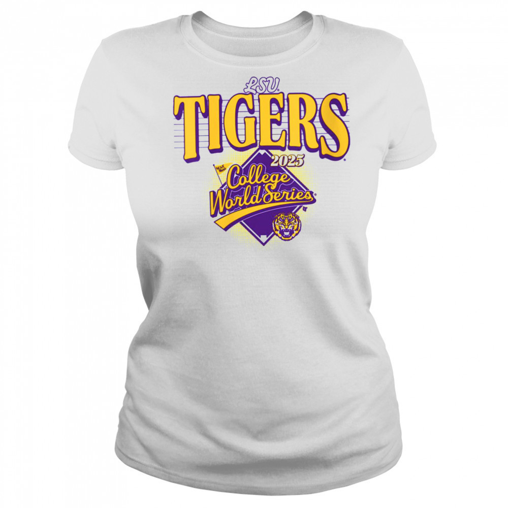 Womens LSU Tigers 2025 College World Series NCAA Baseball V Neck T Shirt Women's T-shirt