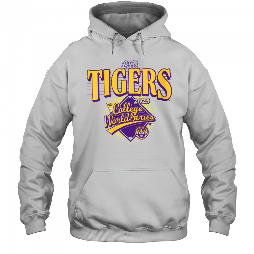 Womens LSU Tigers 2025 College World Series NCAA Baseball V Neck T Shirt Hoodie