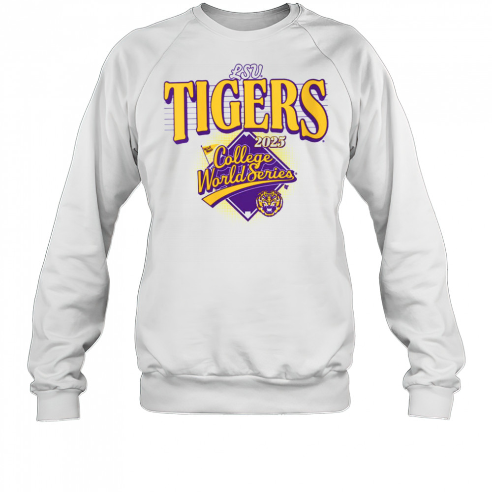 Womens LSU Tigers 2025 College World Series NCAA Baseball V Neck T Shirt Sweatshirt