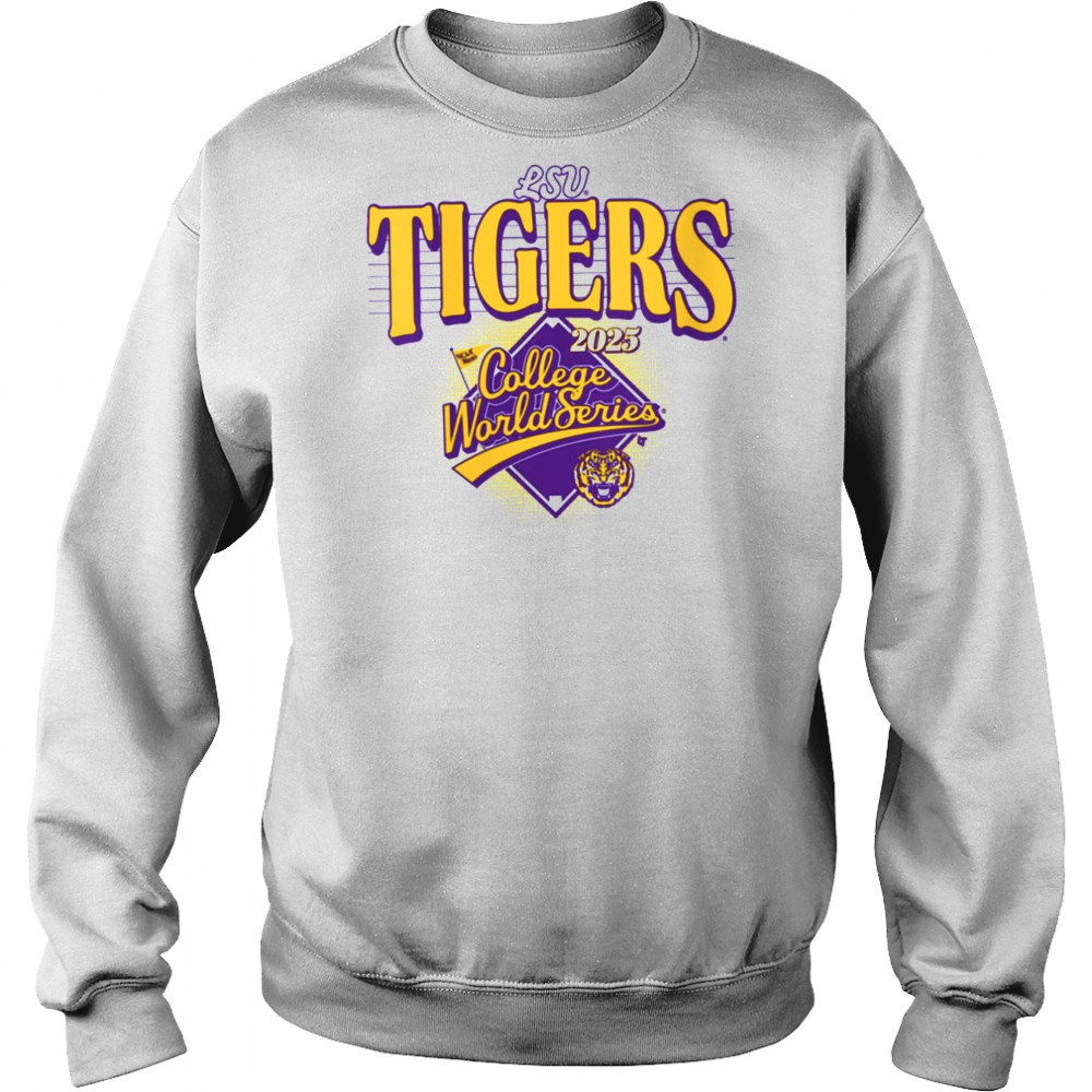 Womens LSU Tigers 2025 College World Series NCAA Baseball V Neck T Shirt Hoodie