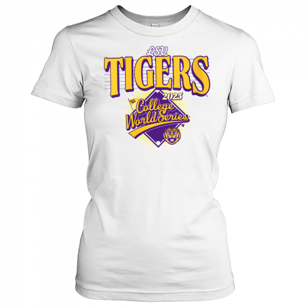 Womens LSU Tigers 2025 College World Series NCAA Baseball V Neck T Shirt Women's T-shirt