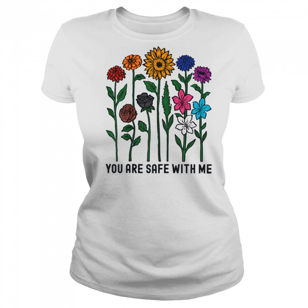 You Are Safe With Me Wildflower LGBTQ Pride Ally You’re Safe Raglan Baseball T-shirt Women's T-shirt