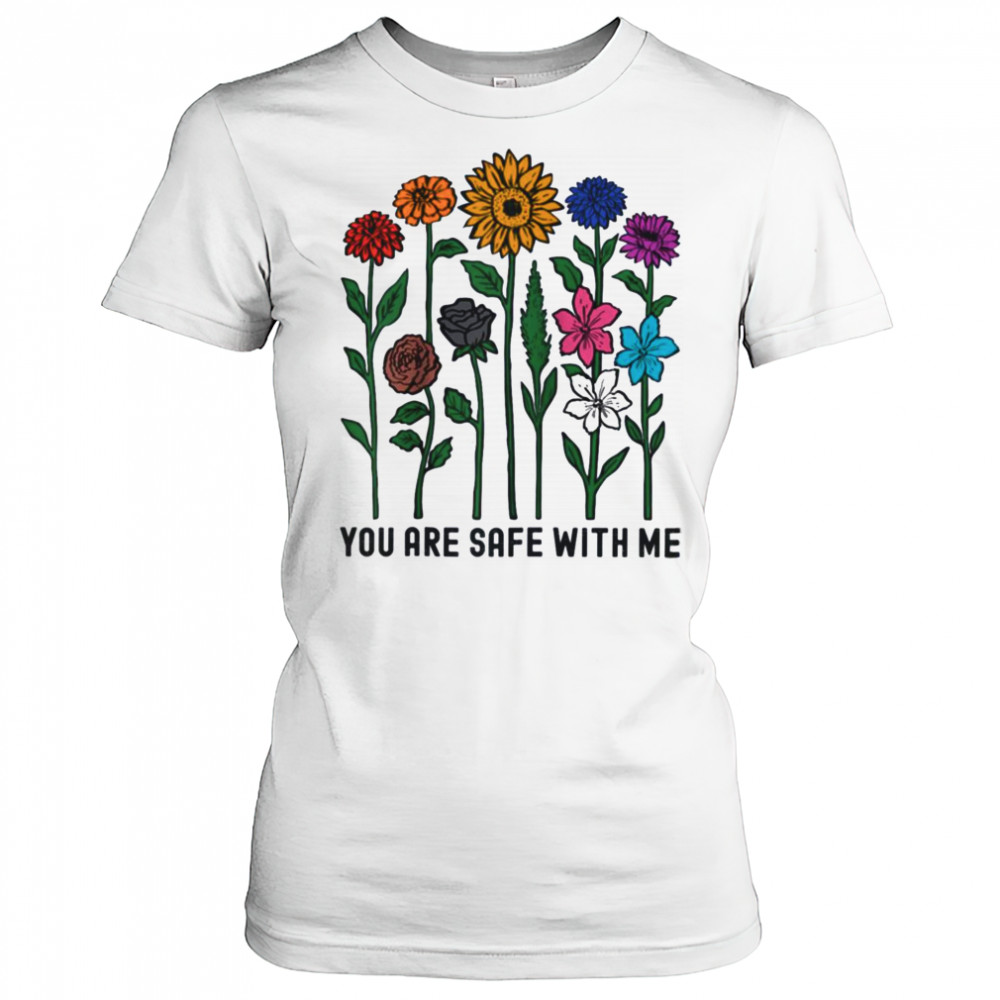 You Are Safe With Me Wildflower LGBTQ Pride Ally You’re Safe Raglan Baseball T-shirt Women's T-shirt