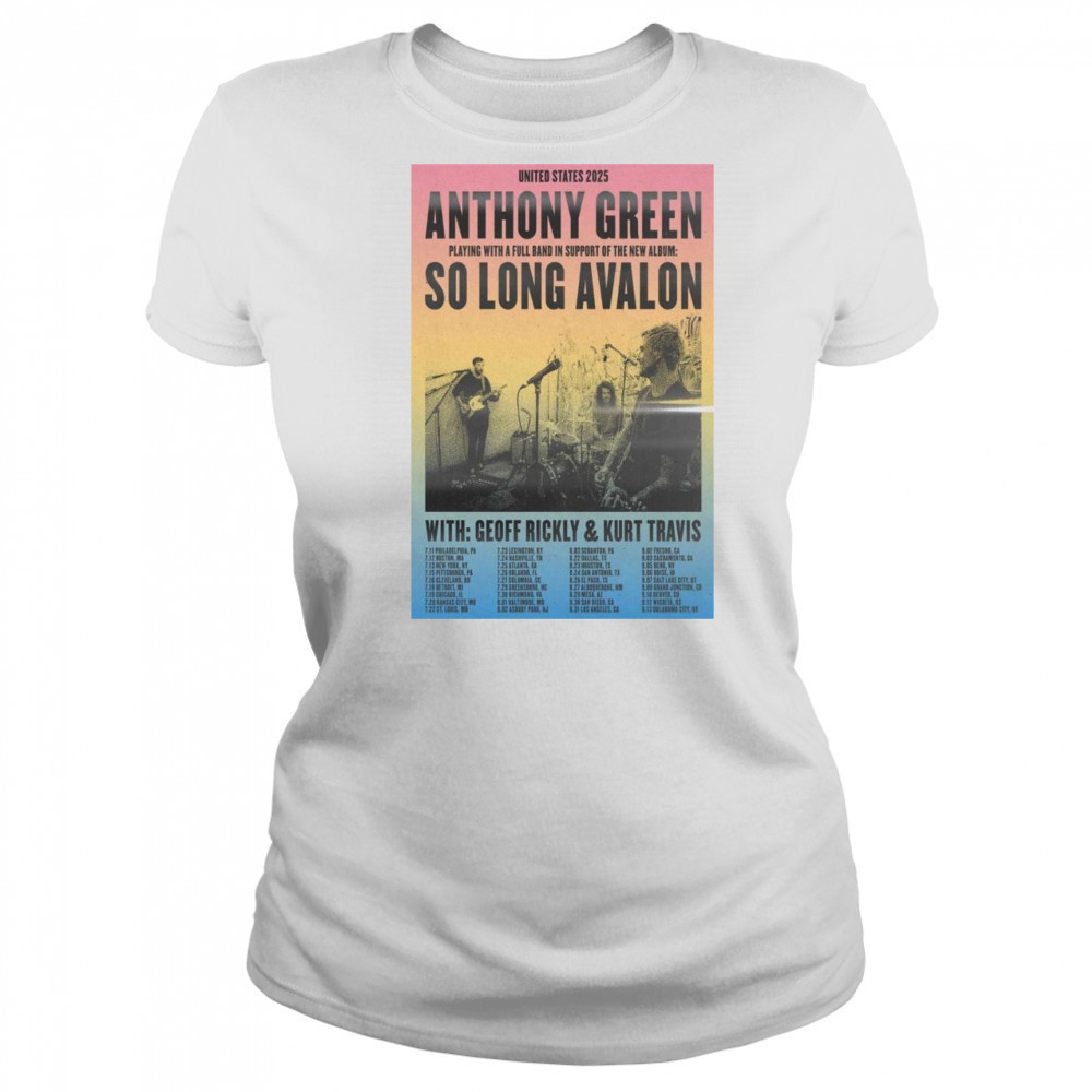 Anthony Green & So Long Avalon Tour July 2025 Shirt Women's T-shirt