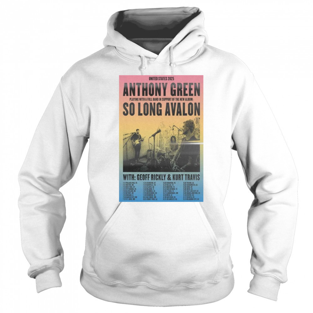 Anthony Green & So Long Avalon Tour July 2025 Shirt Sweatshirt