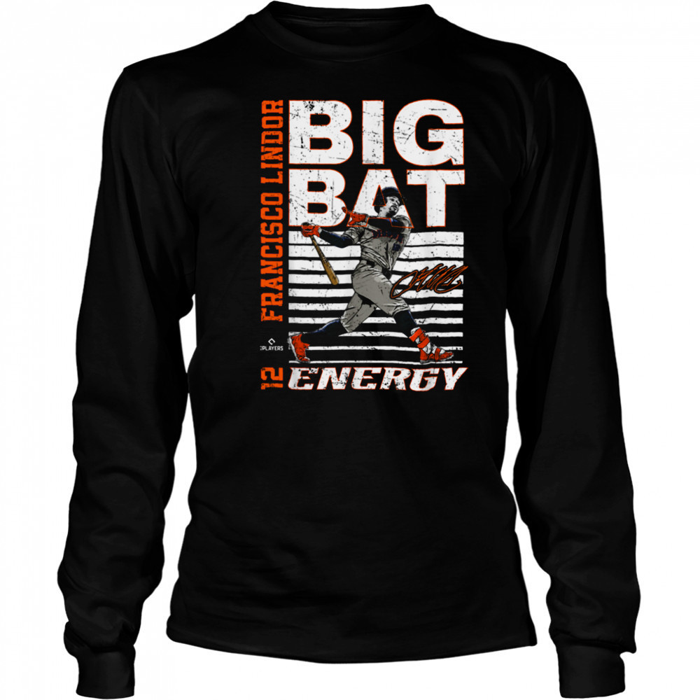 Big Bat Energy Francisco Lindor New York Baseball MLBPA T Shirt Long Sleeved