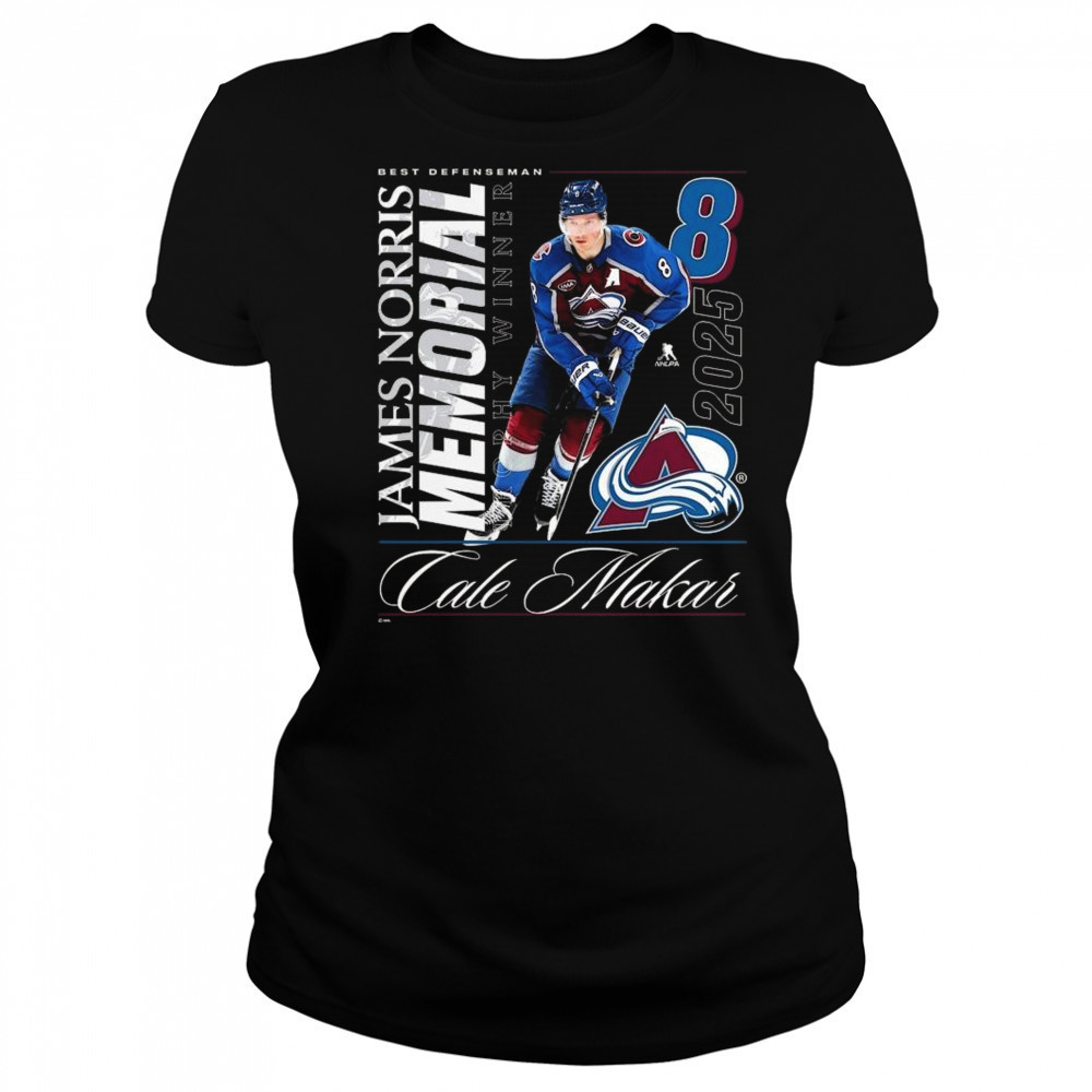 Cale Makar Colorado Avalanche 2025 Norris Trophy Winner Shirt Women's T-shirt