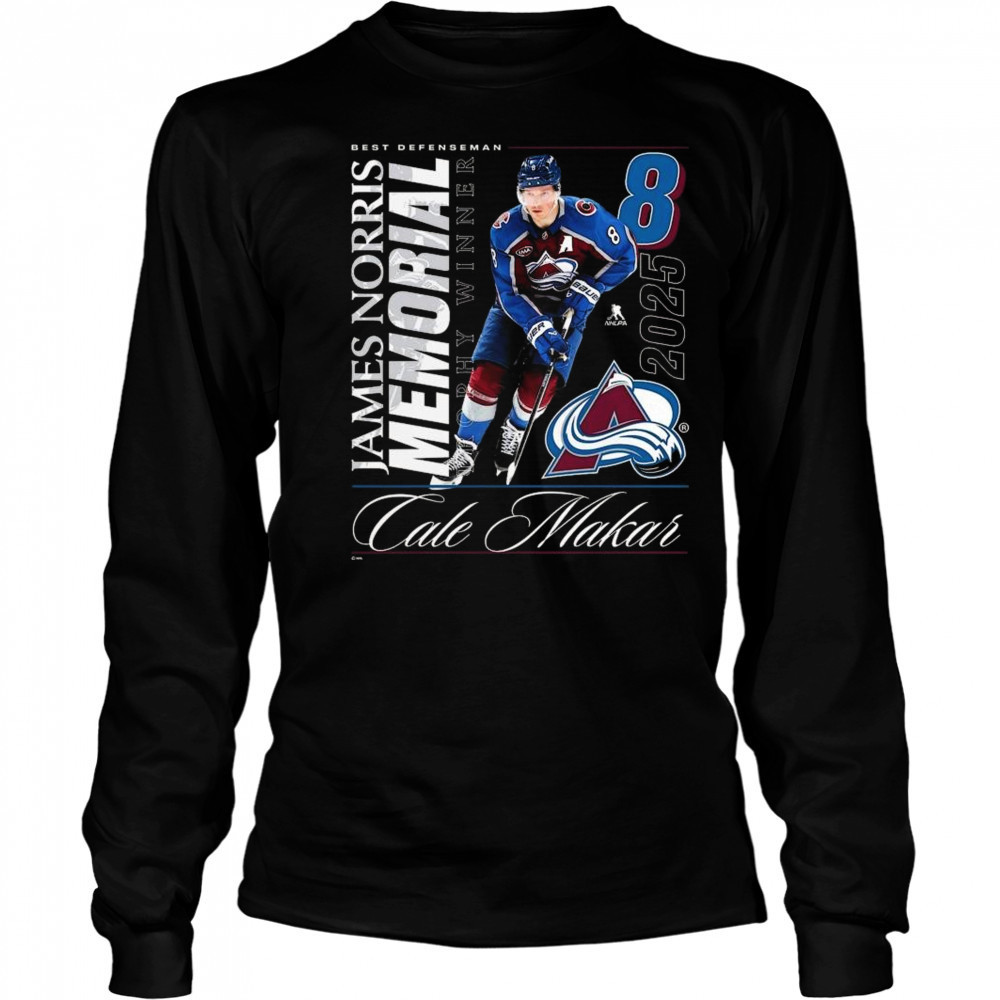 Cale Makar Colorado Avalanche 2025 Norris Trophy Winner Shirt Long Sleeved