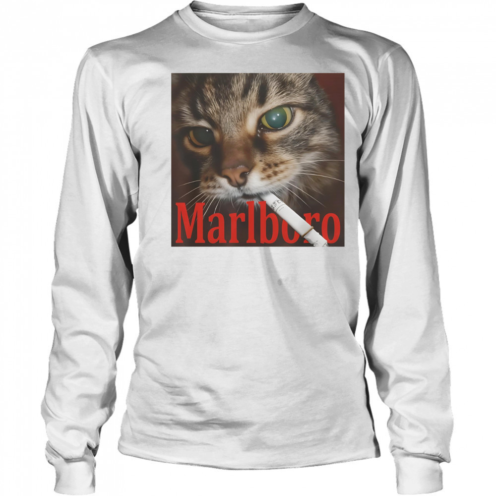 Cat smoke Marlboro shirt Long Sleeved