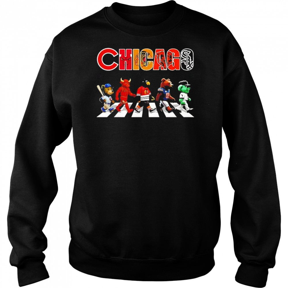 Chicago Sports Team Logo Mascot Abbey Road 2025 Shirt Hoodie