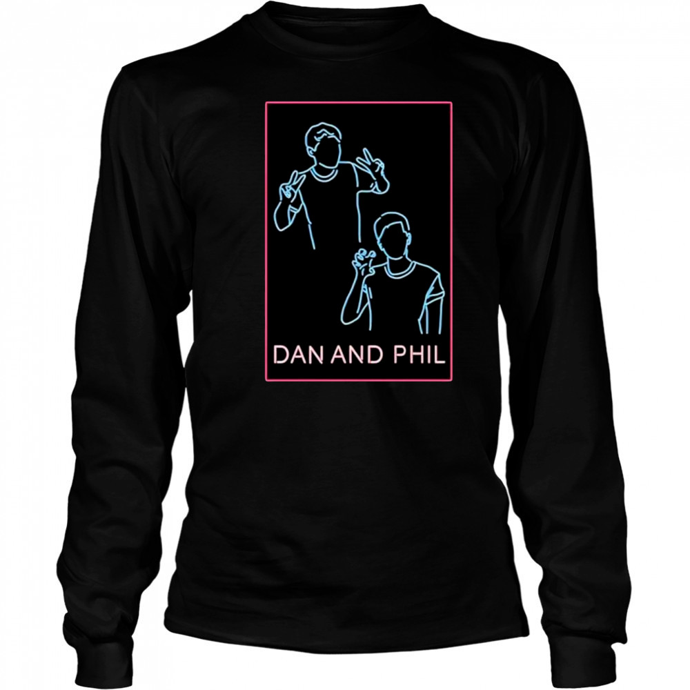 Dan and phil neon shirt Long Sleeved