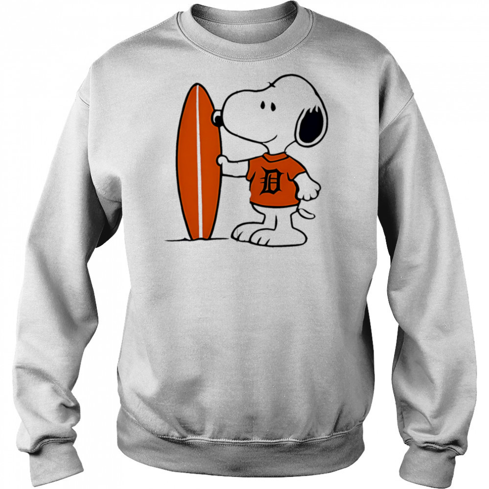 Detroit Tigers Snoopy Surfing shirt Hoodie