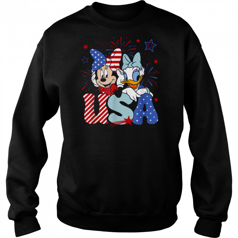 Disney Mickey & Friends 4th Of July USA Minnie & Daisy Retro T Shirt Hoodie