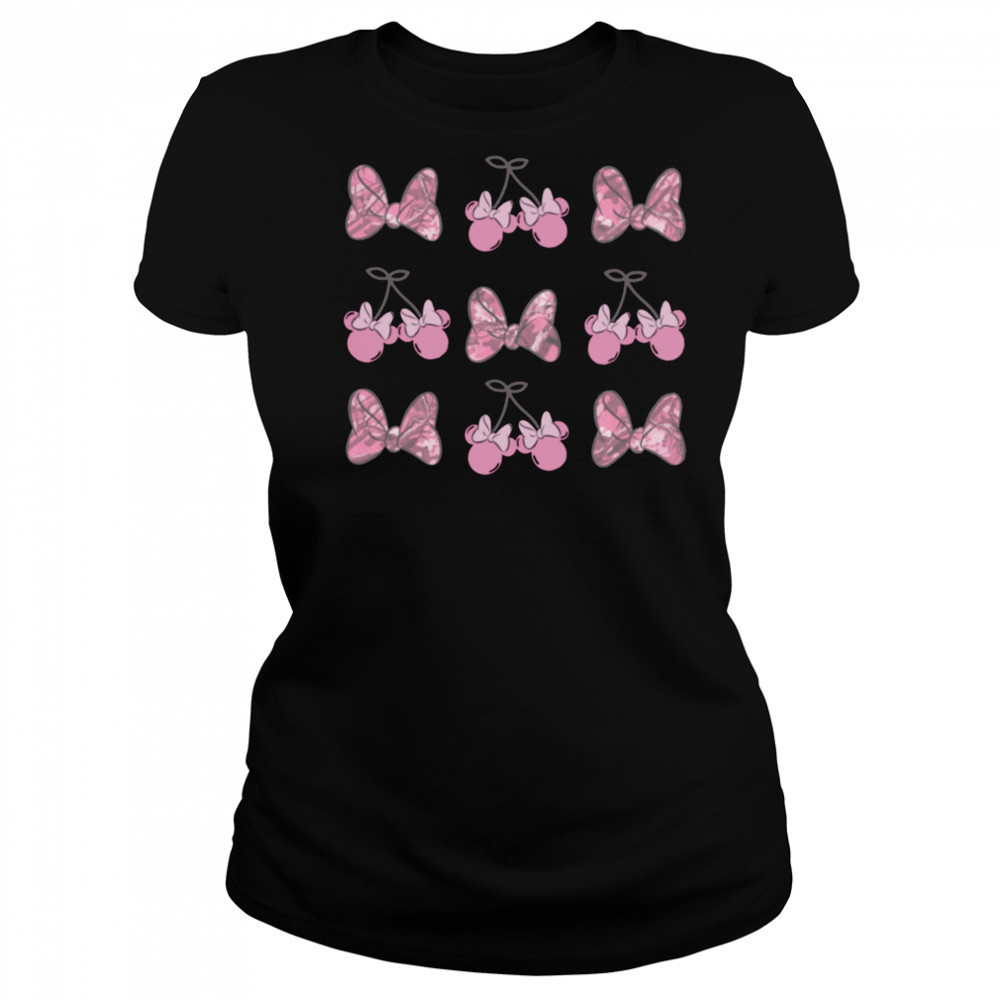 Disney Minnie Mouse Pink Camo Retro Bow Grid shirt Women's T-shirt
