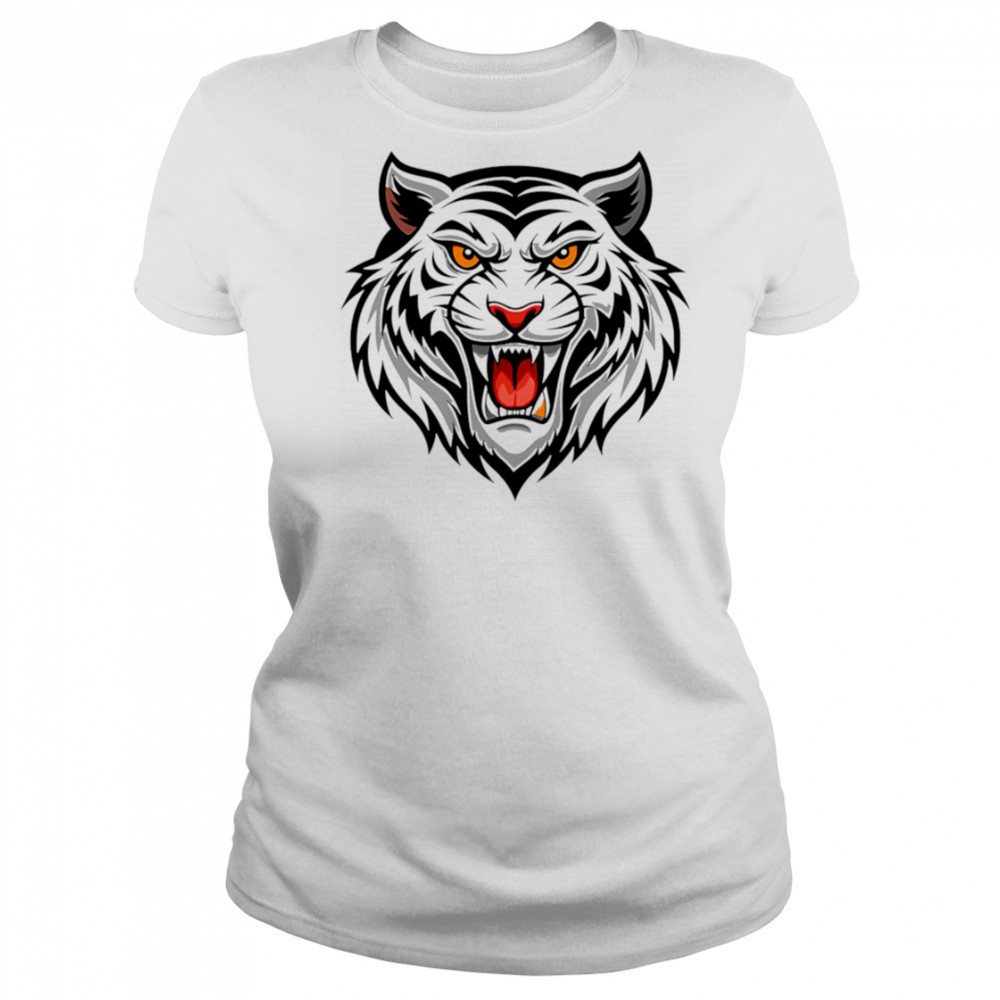Ferocious white tiger illustration shirt Women's T-shirt