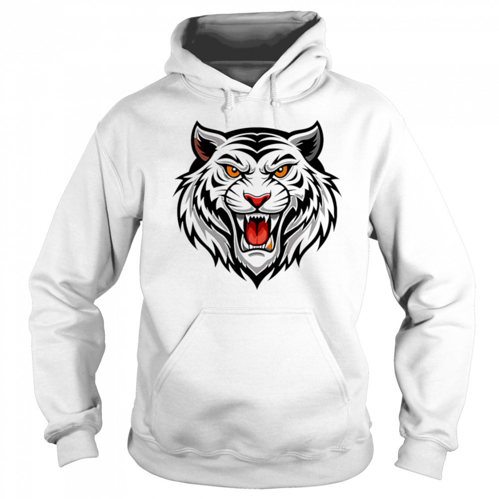 Ferocious white tiger illustration shirt Sweatshirt