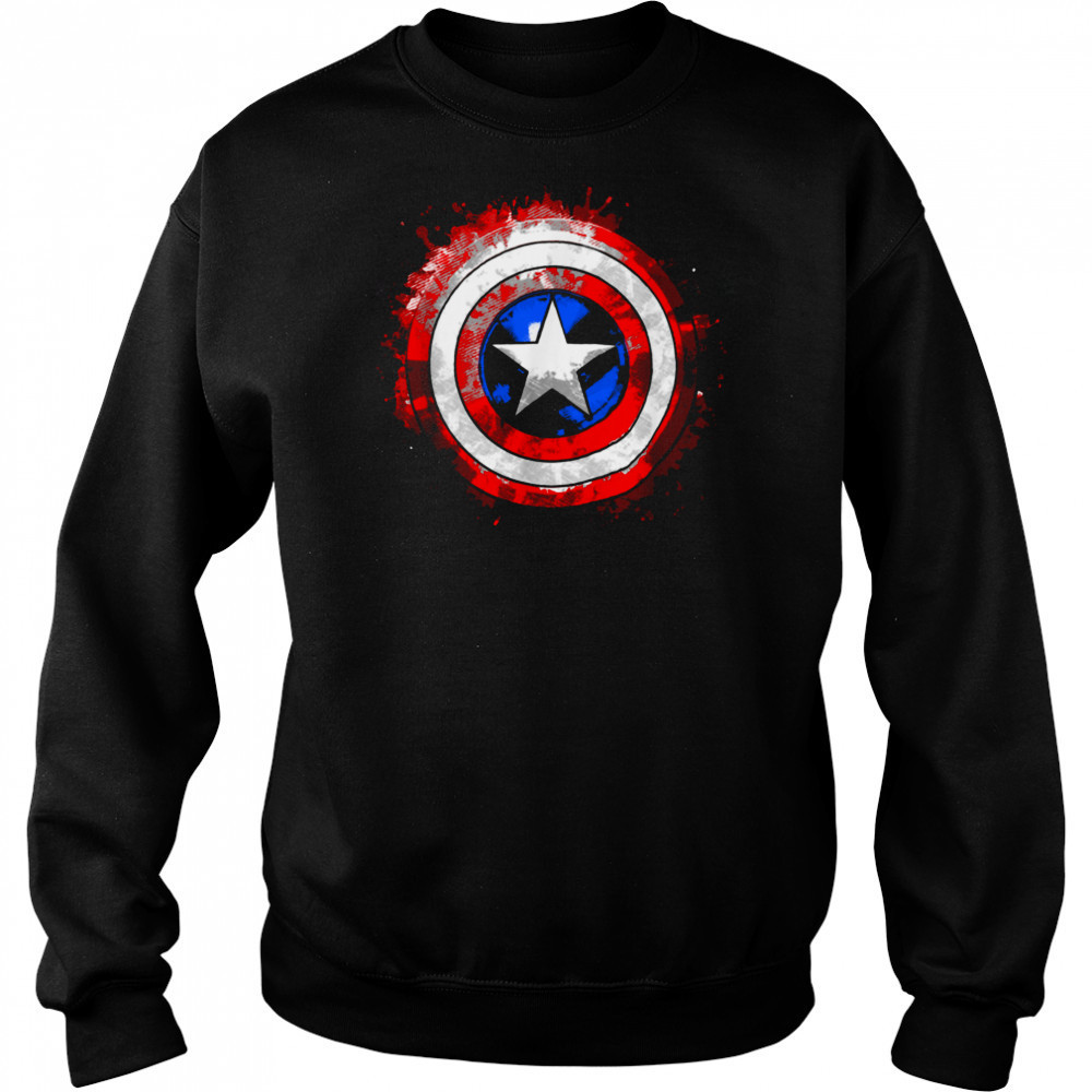 Marvel Captain America_ Civil War Splatter Shield Logo T Shirt Hoodie